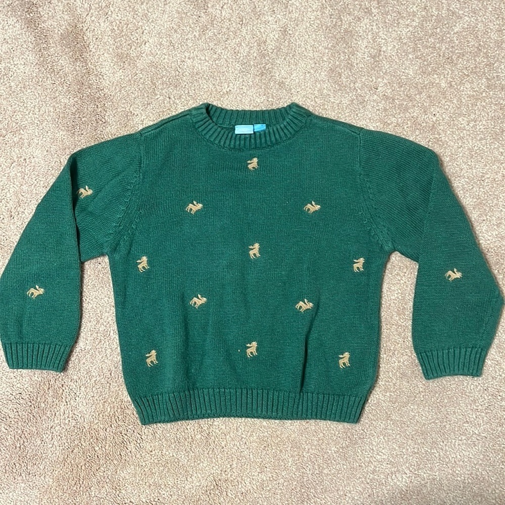 J. Khaki Sweater Green Gold Moose
